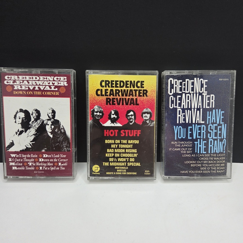 Creedence Clearwater Revival Cassette Lot 3 Tapes Hot Stuff Down Corner Vintage
